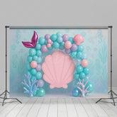 Lofaris Underwater Pastel Mermaid Shell Cake Smash Backdrop